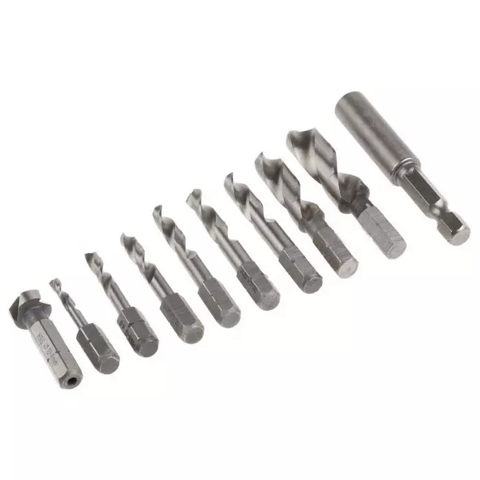 EXACT 11-Piece Twist Drill Bit Set for Metal 10 mm Max 3 mm Min HSS Bits, 4450905