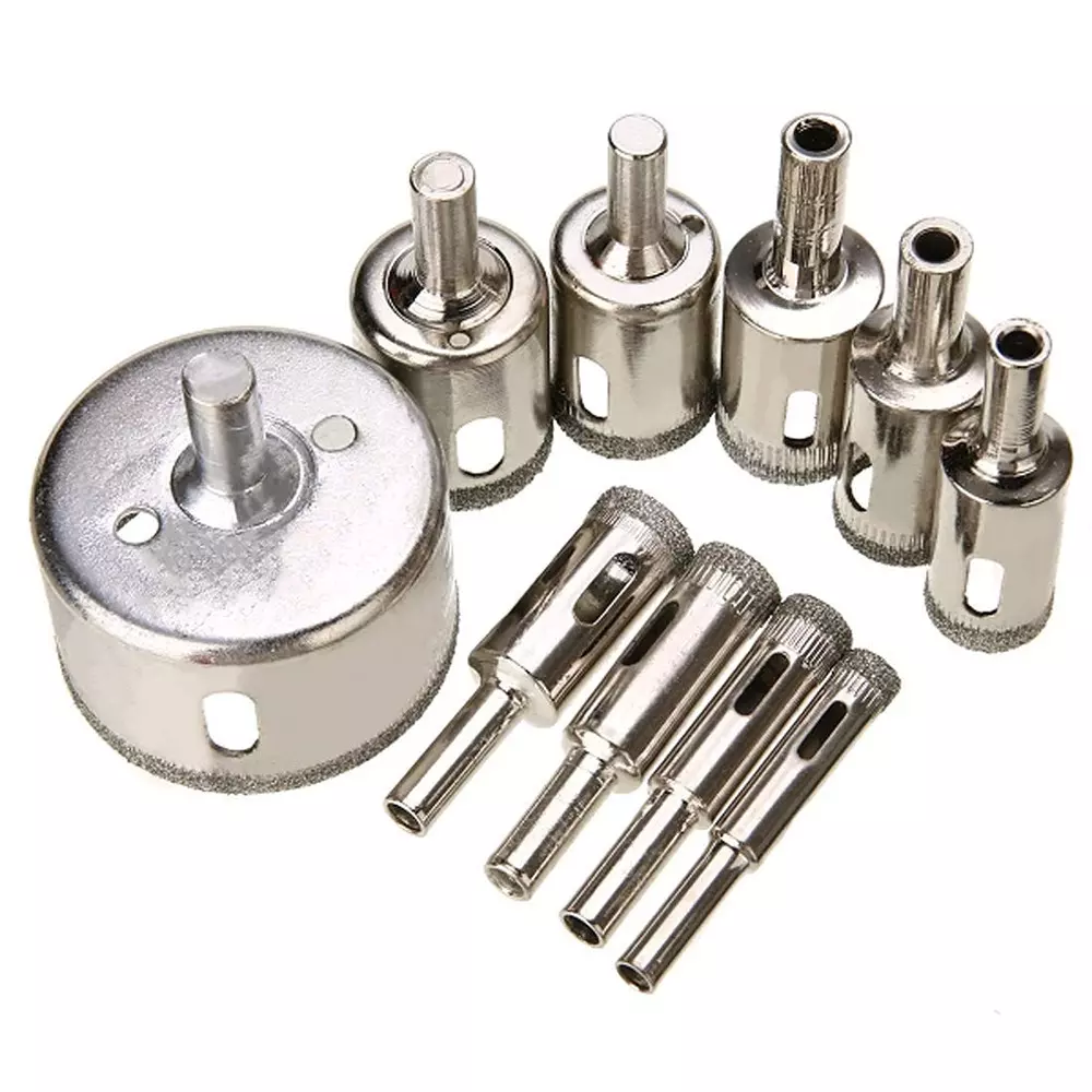 ATOZSHOP11 Diamond Coated Hole Saw Drill Bit Set 8–50 mm for Ceramic, Marble (Set of 10 Pcs)