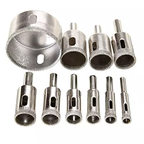 ATOZSHOP11 Diamond Coated Hole Saw Drill Bit Set 8–50 mm for Ceramic, Marble (Set of 10 Pcs)