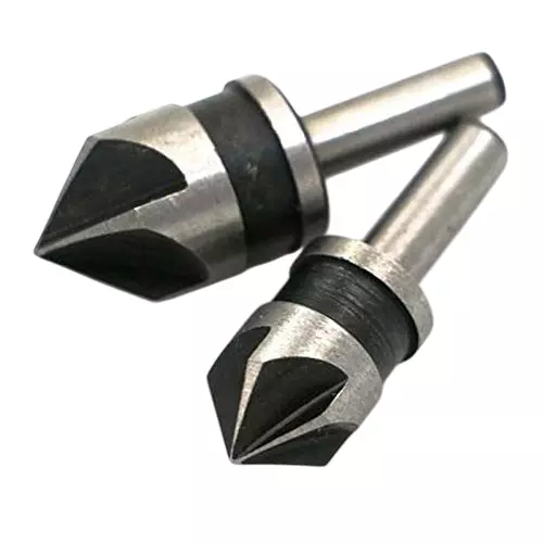Generic 5 Flute Countersink Drill Bit Set Chamfer Cutter 1/4 Shank (Pack of 2 Pcs)