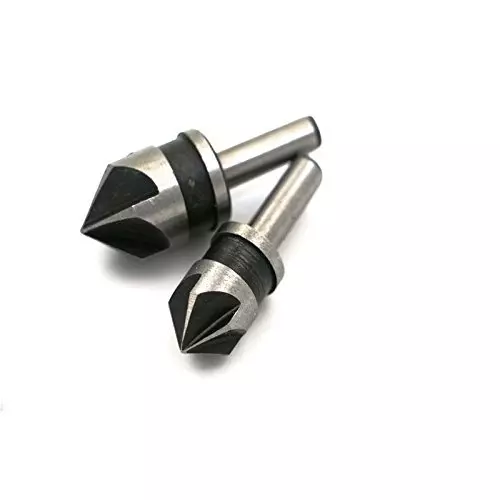 Generic 5 Flute Countersink Drill Bit Set Chamfer Cutter 1/4 Shank (Pack of 2 Pcs)