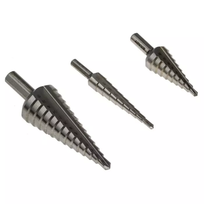 EXACT 3-Piece Step Drill Bit Set for Metal 30 mm Max 4 mm Min HSS Bits, 5332