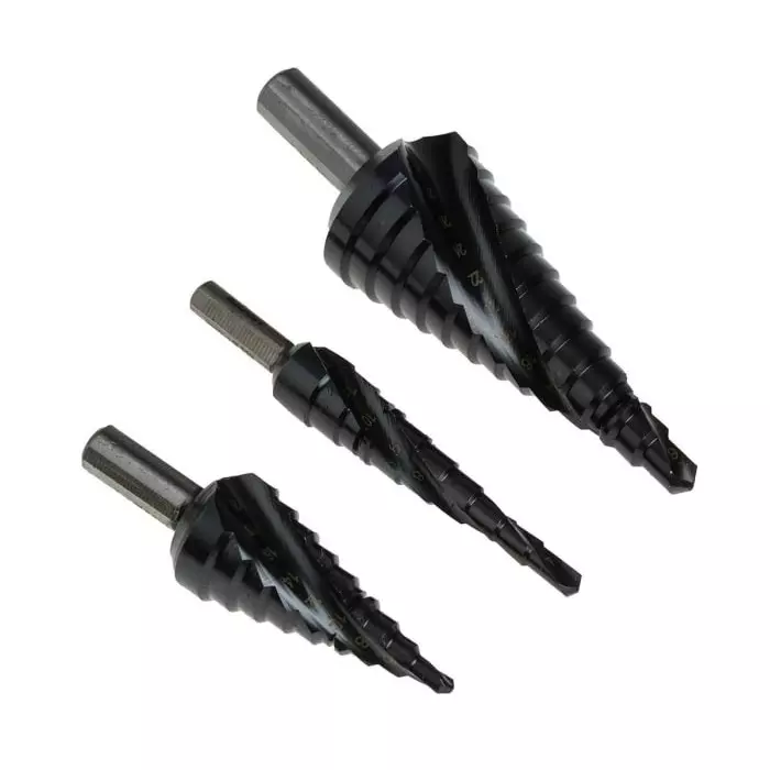 EXACT 3-Piece Step Drill Bit Set for Metal 30 mm Max 4 mm Min HSS Bits, 7024