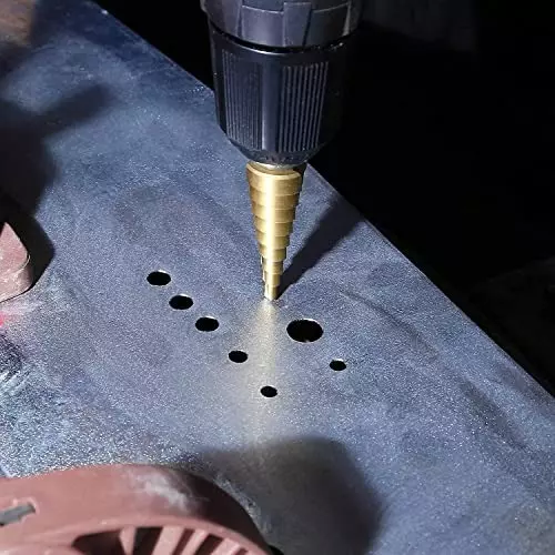 Generic 3X HSS Drill Bit Steel Large Step Cone Hole Cutter Titanium Set 4-12/20/32 mm (Pack of 4 Pcs)