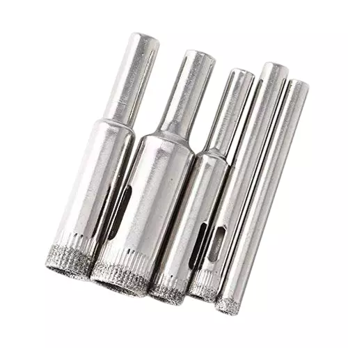 Generic Diamond Coated Core Hole Saw Drill Bit Tools for Tiles Marble Glass (5, 6, 8, 10, 12 mm) (Pack of 5 Pcs)