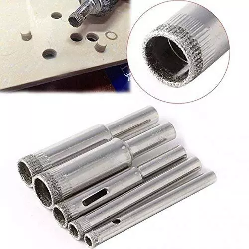 Generic Diamond Coated Core Hole Saw Drill Bit Tools for Tiles Marble Glass (5, 6, 8, 10, 12 mm) (Pack of 5 Pcs)