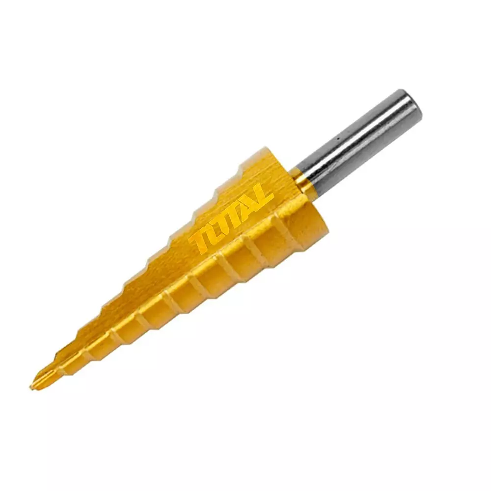 Total Step Drill Bit Round Shank 4-22 mm Size HSS 4341 Titanium Finish, TAC7542201