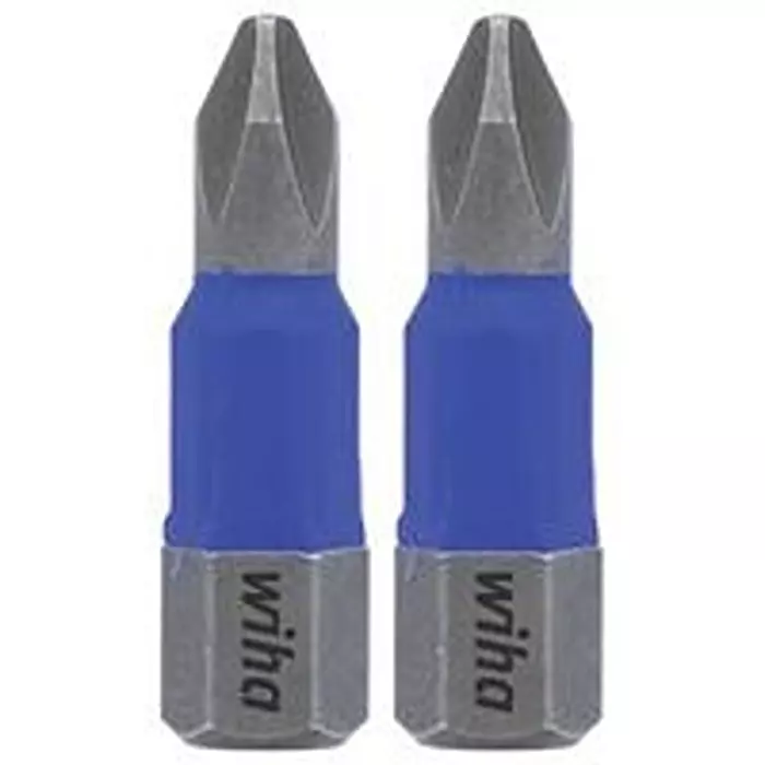 WIHA Impact Bit, Ph2, 1/4" Dr, 1" Lg, 2Pk, 70002 (Pack of 2)