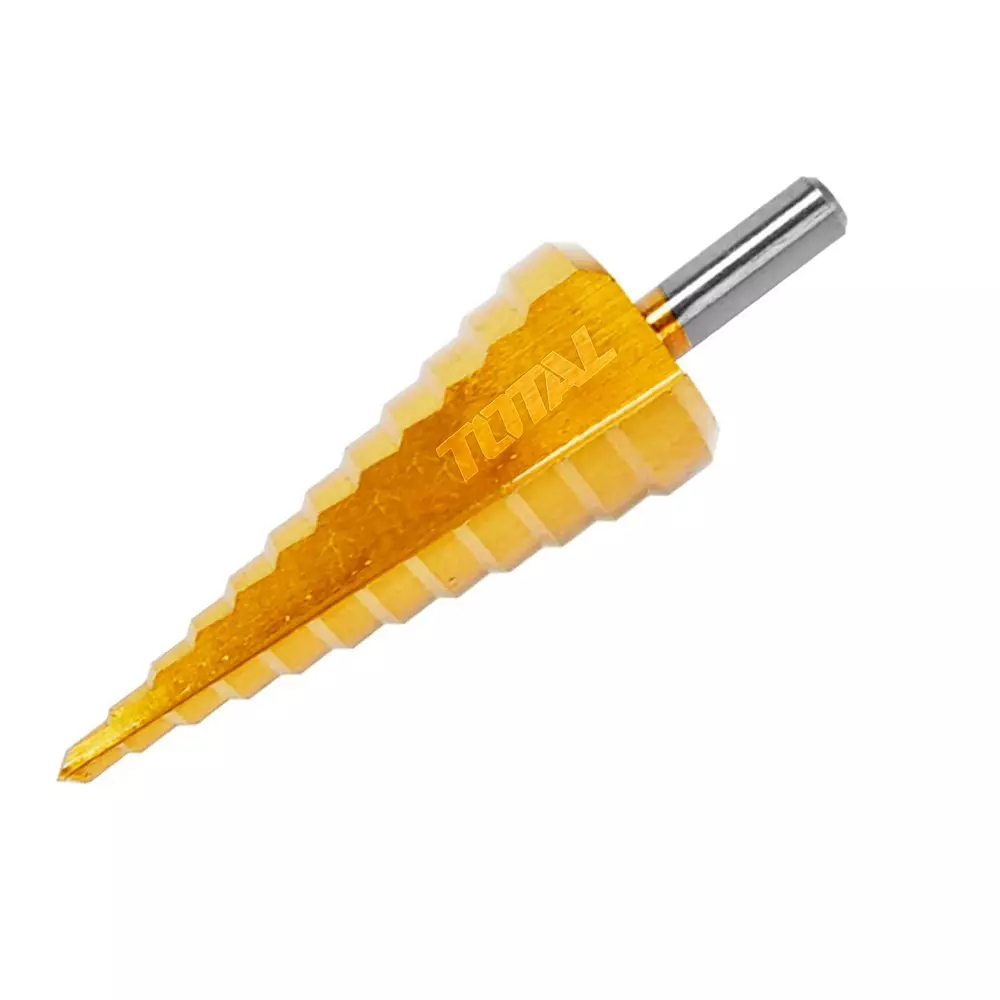 Total Step Drill Bit Round Shank 6-38 mm Size HSS 4341 Titanium Finish, TAC7563801