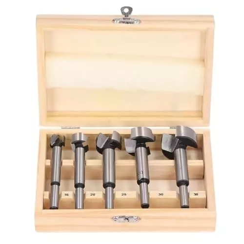 GENERIC 5 Pcs Forstner Drill Bit Set 15-35 mm HSS Wood Hole Saw Cutter with Box
