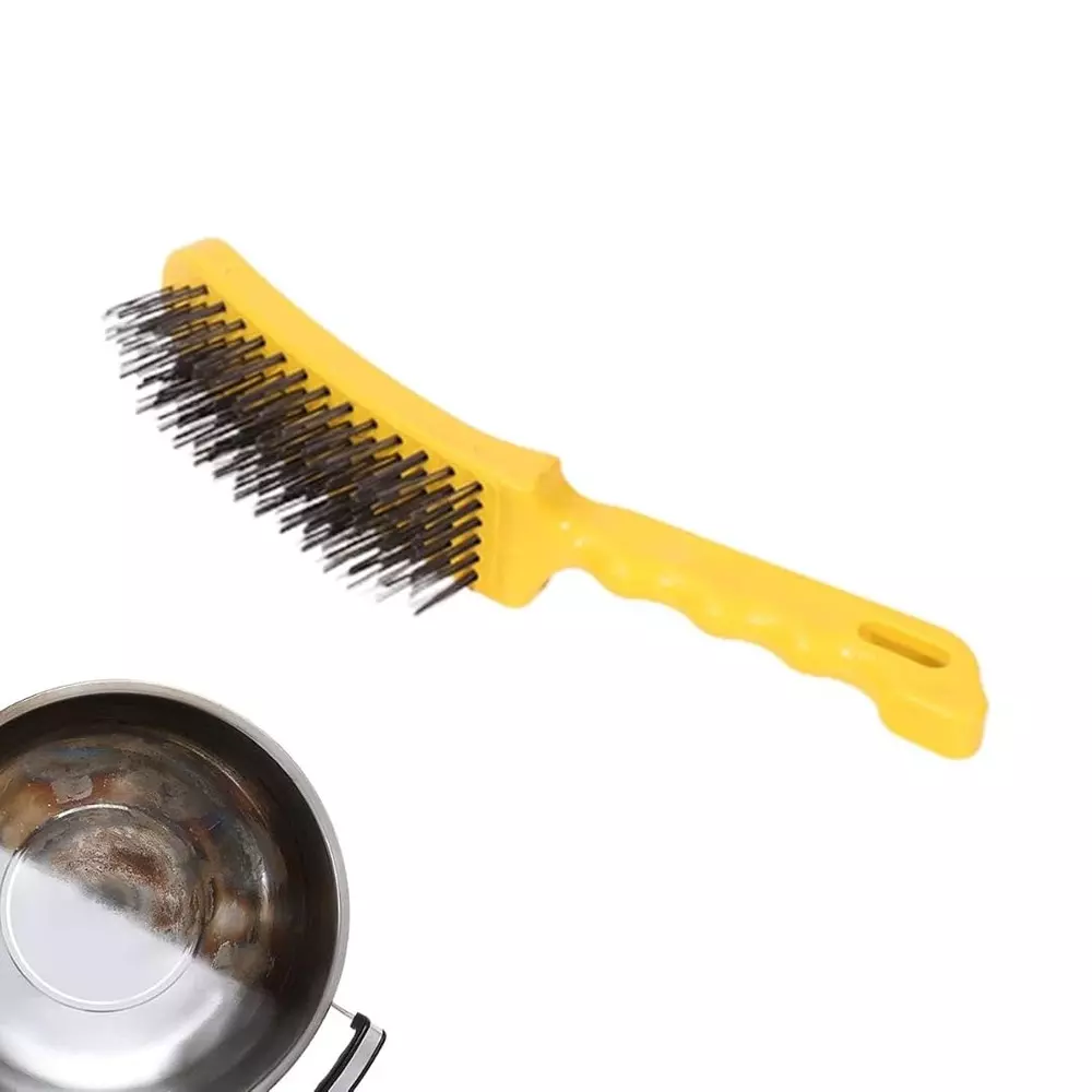 Jawsons Heavy Duty Hand Wire Brush Carbon Steel with Ergonomic Handle for Rust, Paint and Corrosion Removal