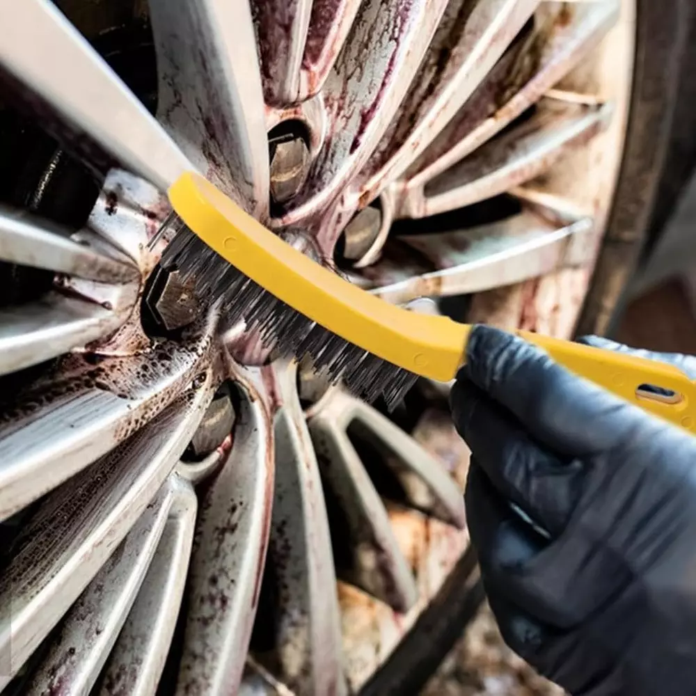 Jawsons Heavy Duty Hand Wire Brush Carbon Steel with Ergonomic Handle for Rust, Paint and Corrosion Removal