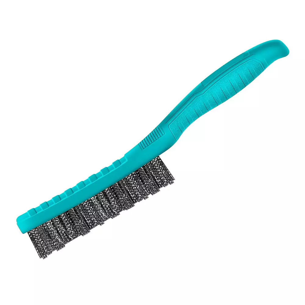 Total Wire Brush 270 mm Carbon Steel 5 Rows Plastic Handle, TAC3804051