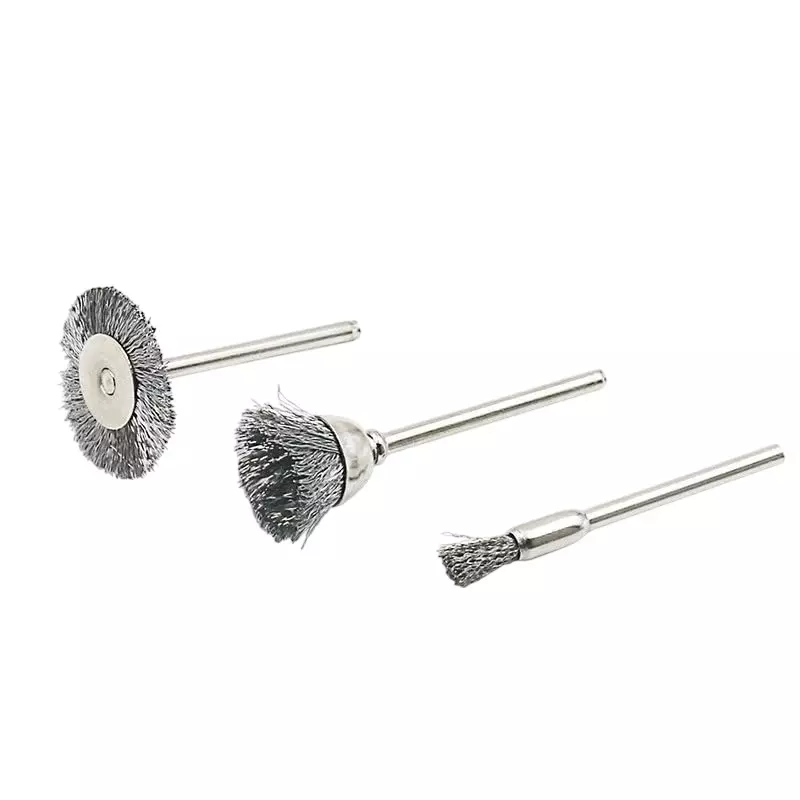 GENERIC Polishing Wheel Brush 3 mm Shank Wire Brush 3 Pcs Metal Rust Removal
