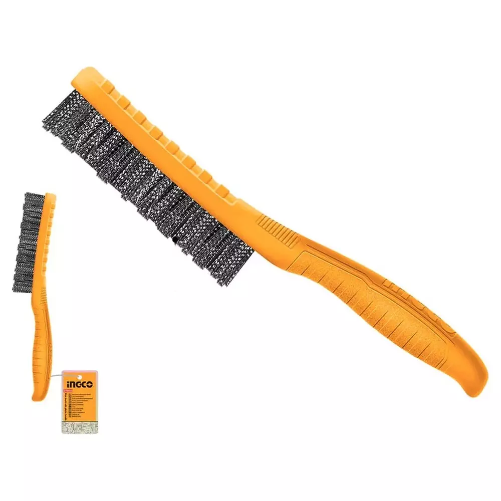 Ingco Wire Brush with 5 Row Steel Bristles, Plastic Handle and 270 mm Length, HKTWB2705