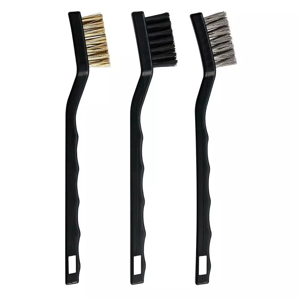 Jawsons Multi-Purpose Wire Brush Set Nylon, Brass & Stainless Steel Bristles (Set of 3 Pcs)