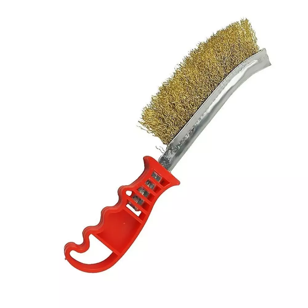 Jawsons Hand Wire Brush 25 cm (10 inch) Stainless Steel Bristles with Ergonomic Non-Slip Plastic Handle