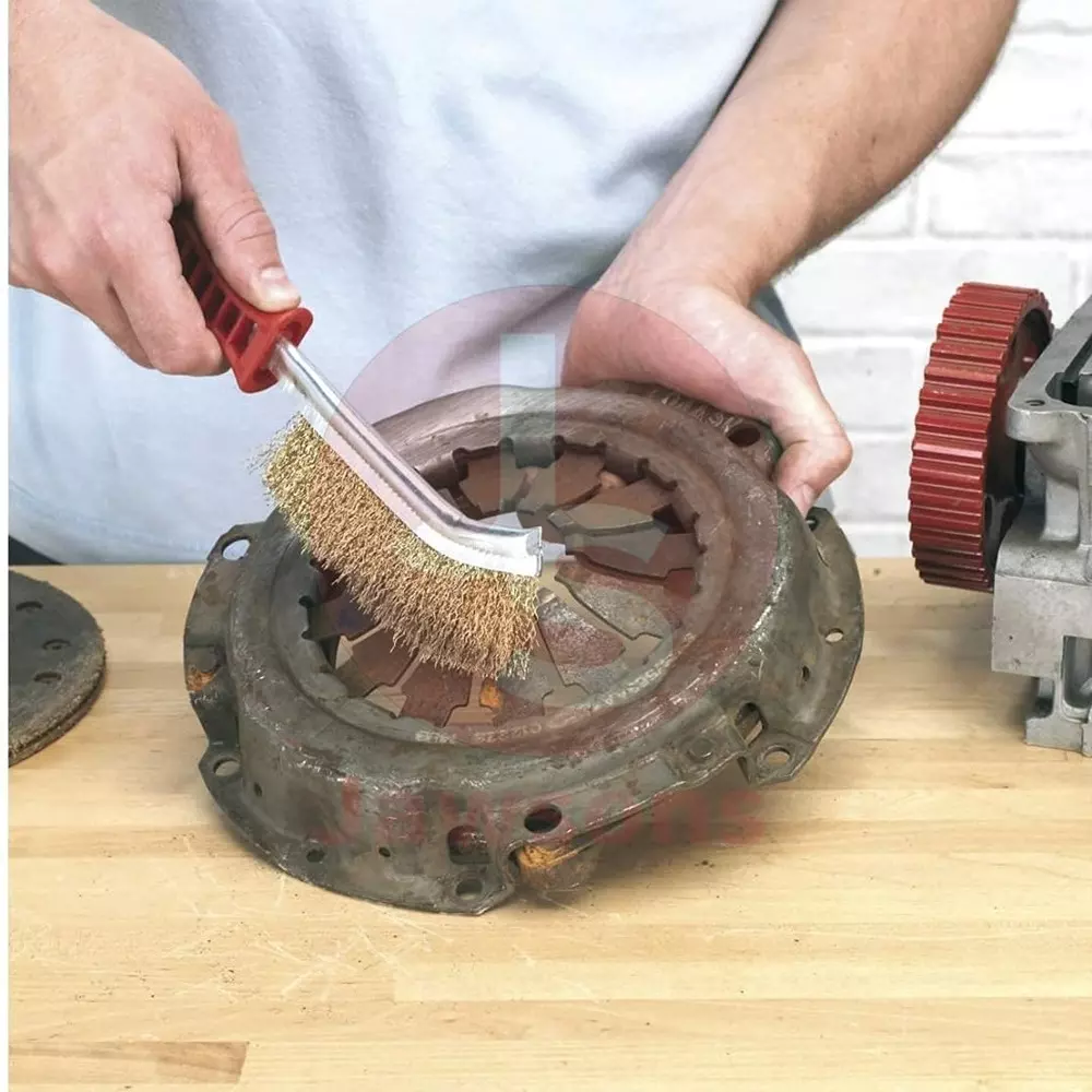 Jawsons Hand Wire Brush 25 cm (10 inch) Stainless Steel Bristles with Ergonomic Non-Slip Plastic Handle