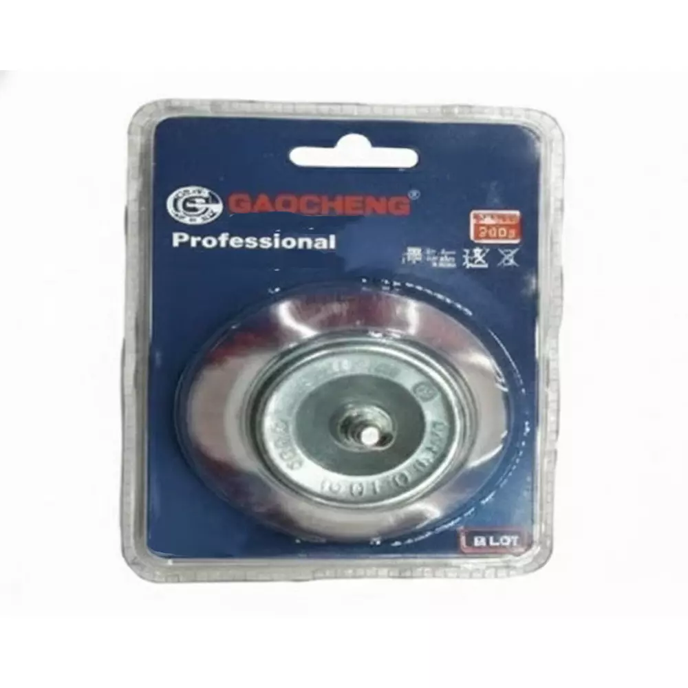 Gaocheng 3 inch (76.2 mm) Cup Brush Red Color Nylon Bristles and Metal Housing, GC-7563