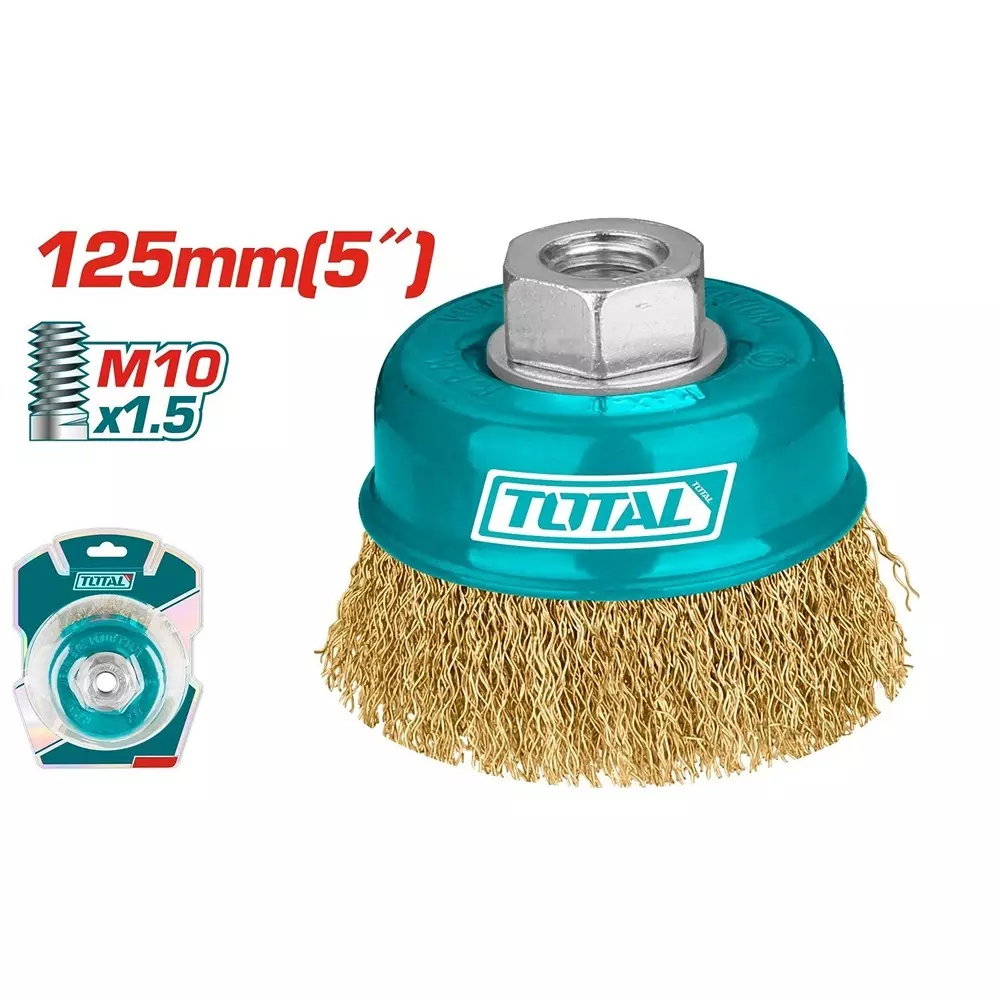 Total Wire Cup Brush 125 mm (5 inch) Diameter 6500 rpm 30 mm Length,TAC31051.2