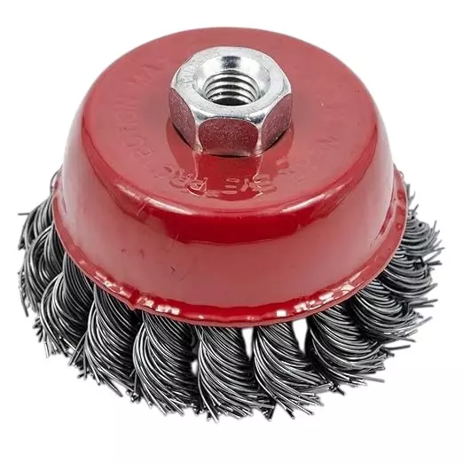 BRUSH HOUSE Twisted Wire Cup Brush Alloy Steel Bristles, 4 inch (100 mm) Diameter for Removing Rust, Stripping Paint
