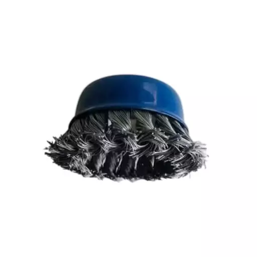 GENERIC Heavy Quality Wire Cup Brush Blue 76 mm (3 inch) Stainless Steel Bristles for Use with 100 mm (4 inch) Angle Grinder