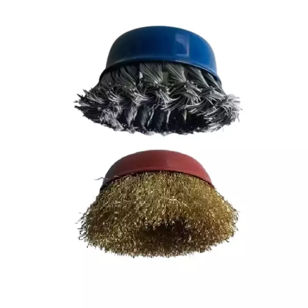 GENERIC Heavy Quality Twisted and Non Twisted Cup Brush Combo 76 mm (3 inch) Stainless Steel Bristles for Use with 100 mm (4 inch) Angle Grinder