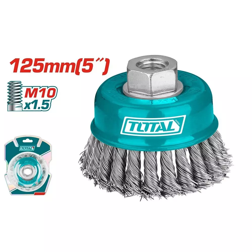 Total Wire Cup Brush 125 mm (5 inch) Diameter 6500 rpm 30 mm Length,TAC32051.2