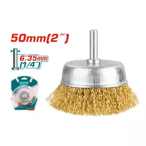 Total Wire Cup Brush 50 mm (2 inch) Diameter 4500 rpm 17 mm Length,TAC33021