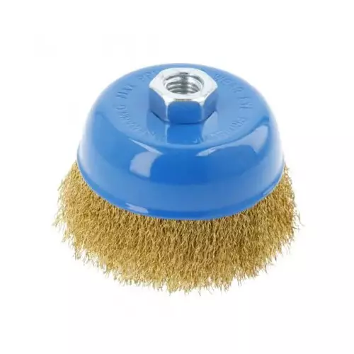 Hogert Technik Disc Brush, 0.3 mm Brass Wire, 100 mm Diameter and 12500 RPM, HT7D732