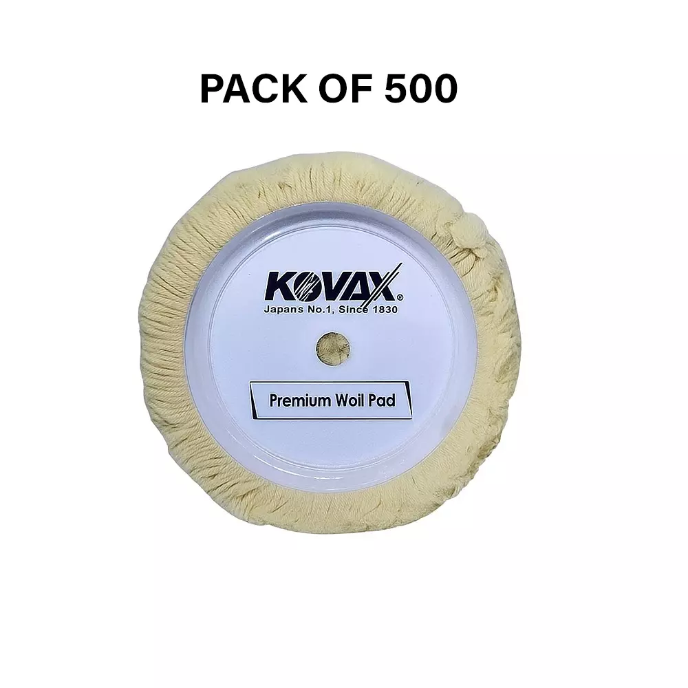 Kovax Wool Buffing Pads 76.2 mm Woolen Cream Color Round Shape 4 Ply, Wool Pad 3" (Pack of 500 Pcs)