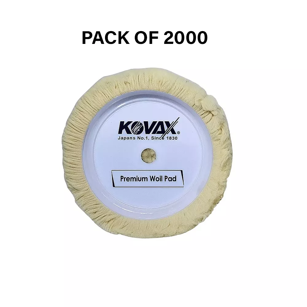 Kovax Wool Buffing Pads 76.2 mm Woolen Cream Round Shape 4 Ply, Wool Pad 3" (Pack of 2000 Pcs)