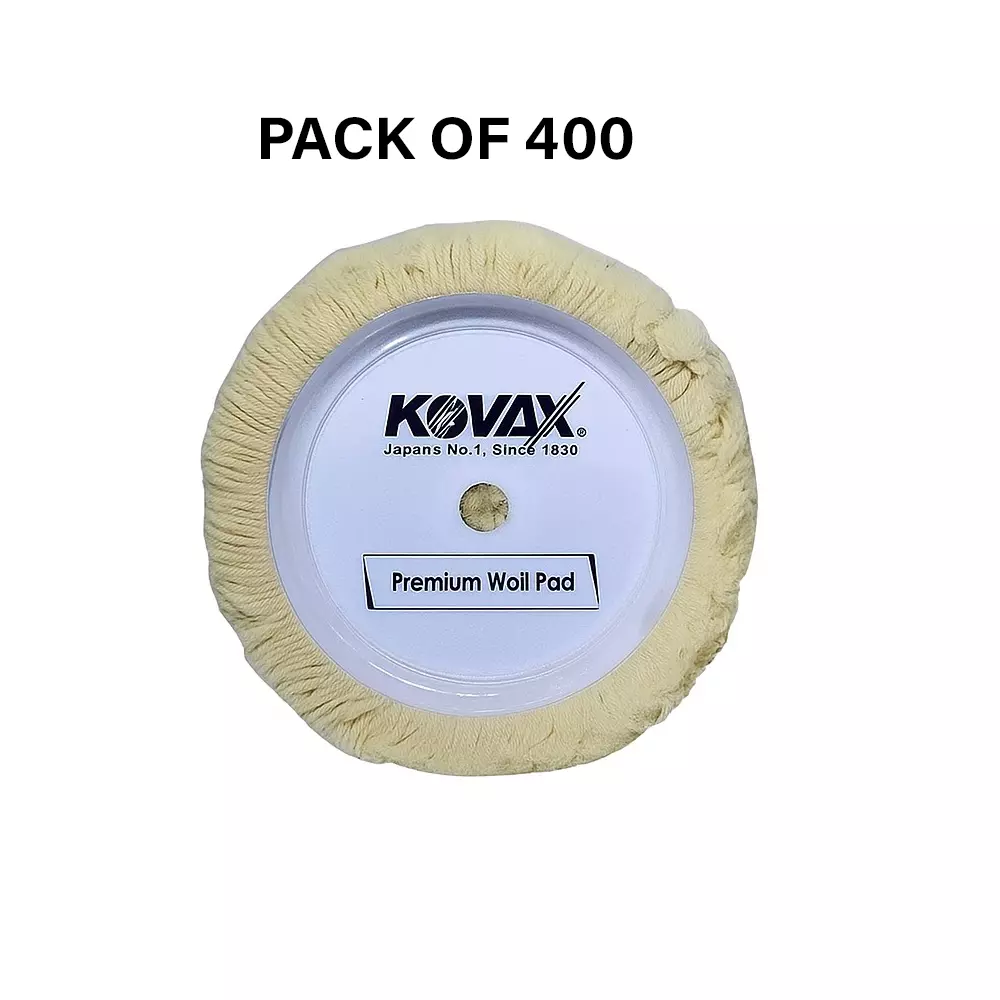 Kovax Wool Buffing Pads 76.2 mm Woolen Cream Color Round Shape 4 Ply, Wool Pad 3" (Pack of 400 Pcs)