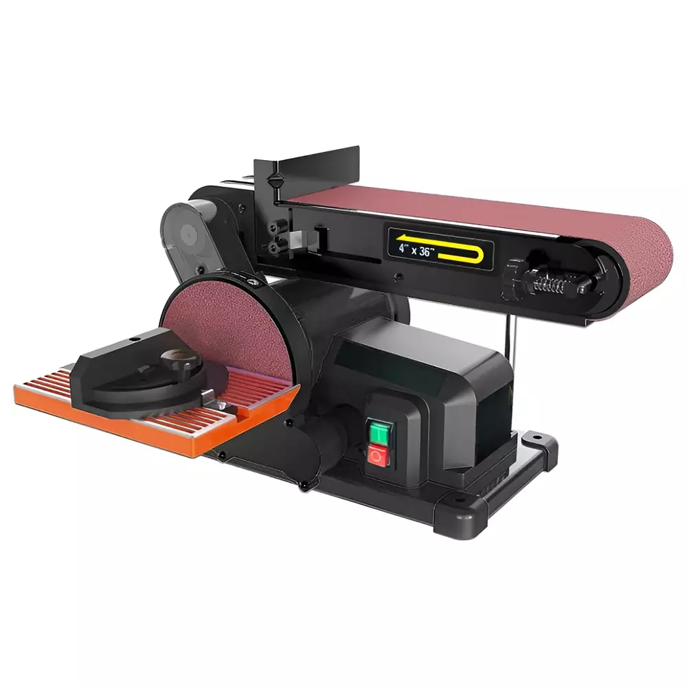 Nutronics Bench Grinder Polisher with Electric Belt Disc Sander 51x33x34 cm Corded Electric 500 W Power 2980 rpm Black