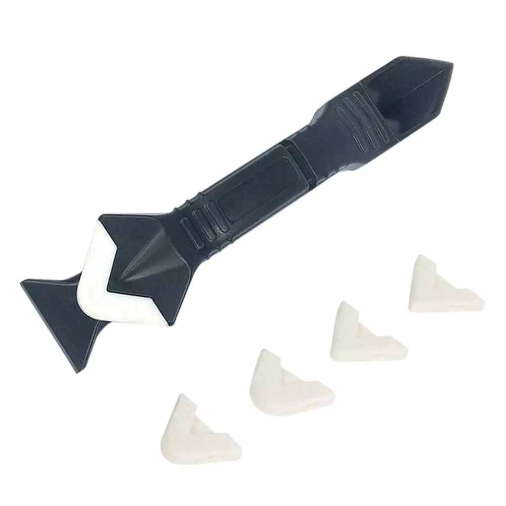 amiciTools Silicone Caulking Tool Sealant Spreader & Scraper with 5 Angle Pads for Caulk, Grout & Sealant Removal
