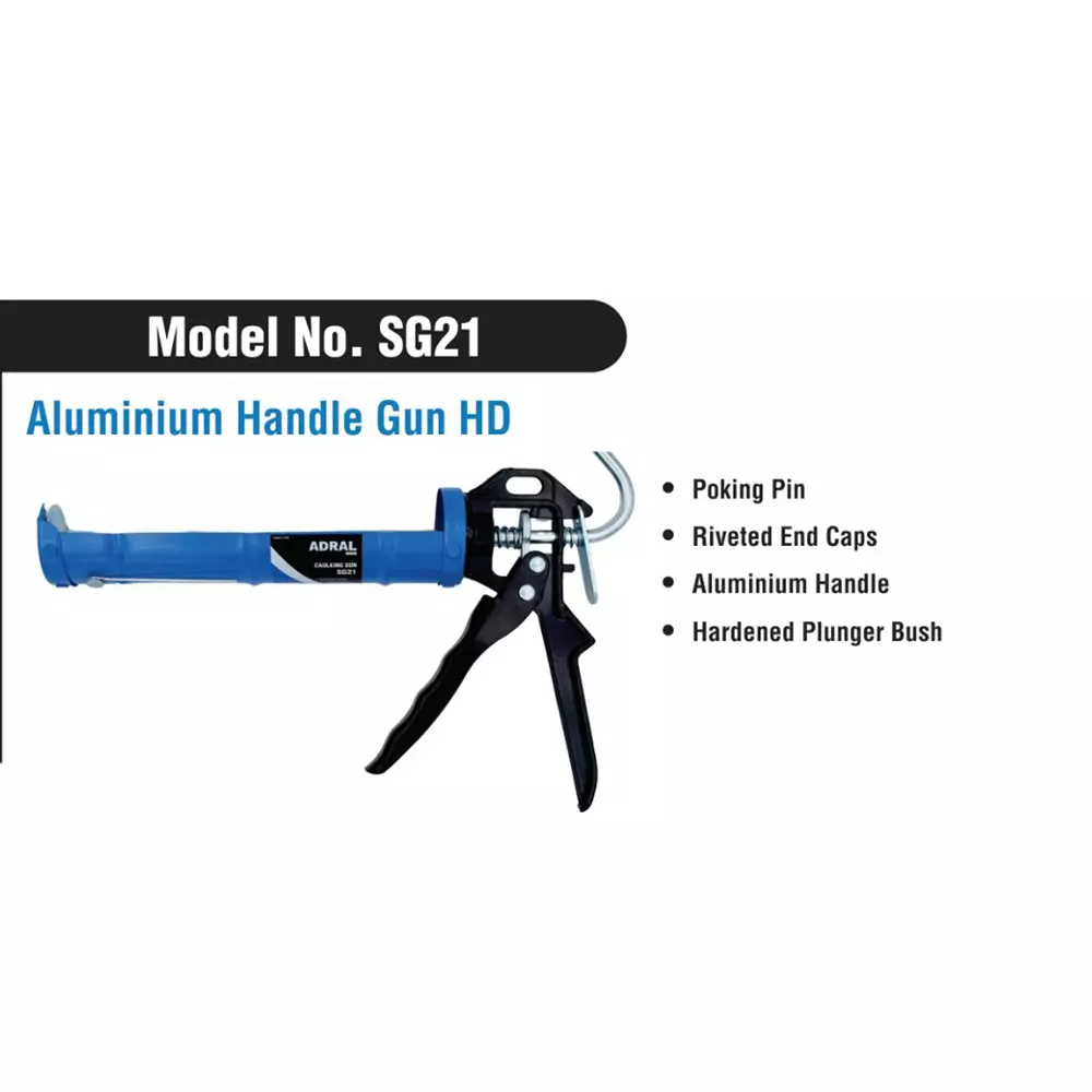 ADRAL Aluminium Handle Caulking Gun HD Blue 22.86 cm for Industrial Use, SG21