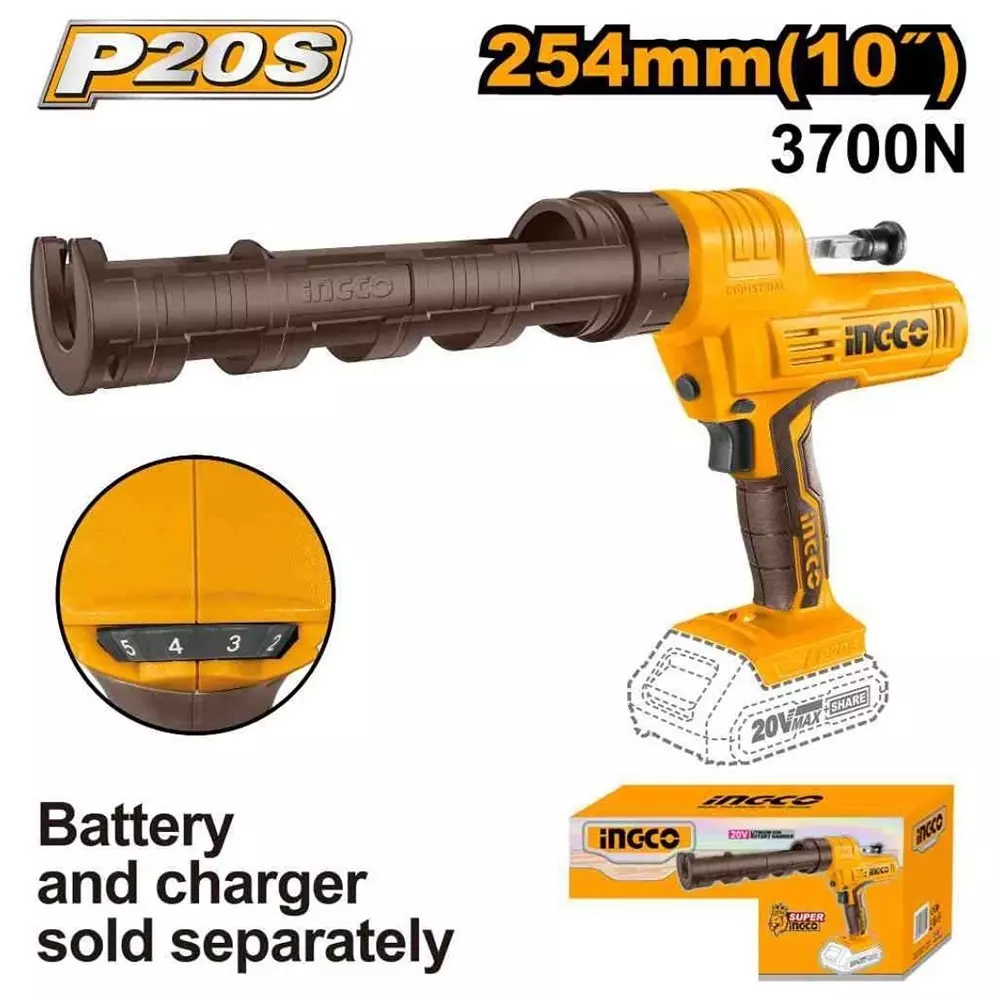ingco-cordless-caulking-gun-254-cm-10-inch-cartridge-size-3700-n-thrust-variable-speed-ccgli2001