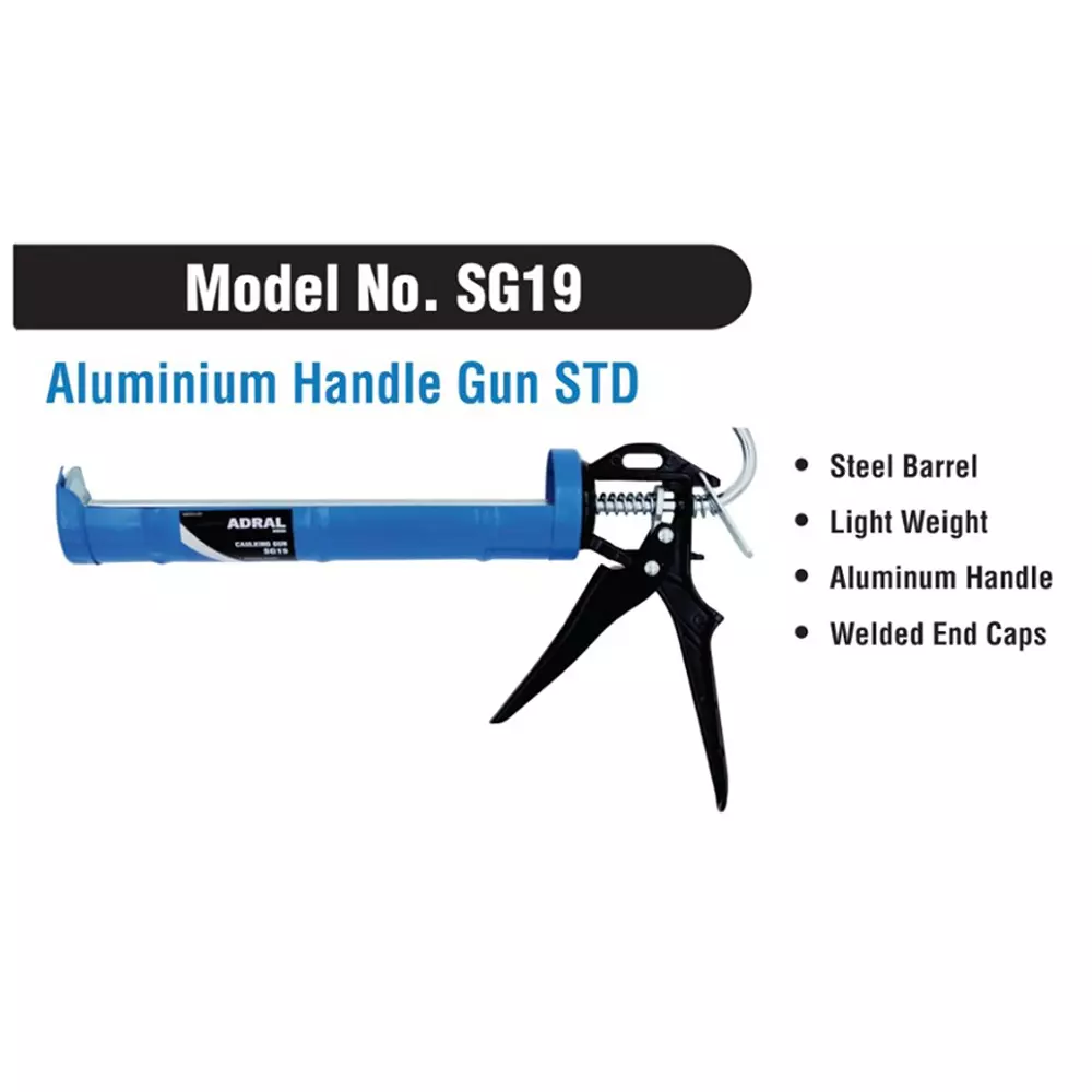 ADRAL Aluminium Handle Caulking Gun STD Blue Steel Barrel 22.86 cm for Industrial Use, SG19