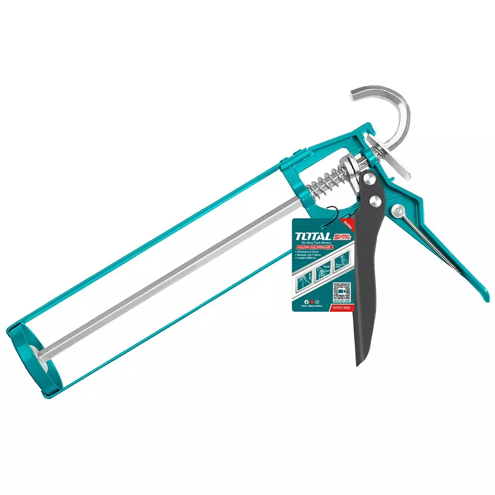 Total Caulking Gun 230 mm (9 inch) Double Push Plate With Needle Aluminum Handle, THT21309