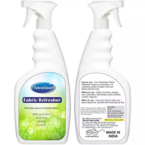TetraClean Fabric Refresher 500 ml for Clothes, Furniture, Carpets, Toys, Upholstery, Bedsheets, Pillows, Blankets, Curtains, Bags etc.
