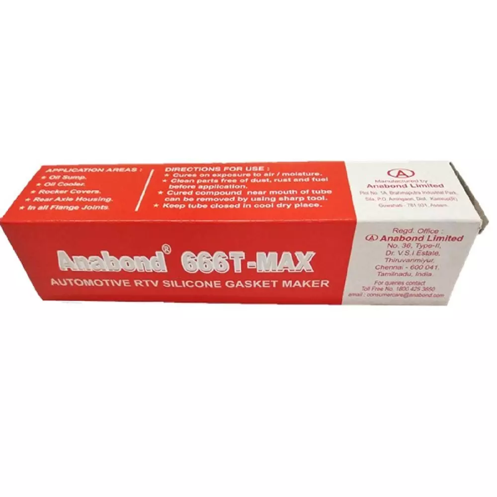 Anabond RTV Gasket Maker 100 g Tube Silicone Gel for Engine Assembly and Repairs, 666T-MAX