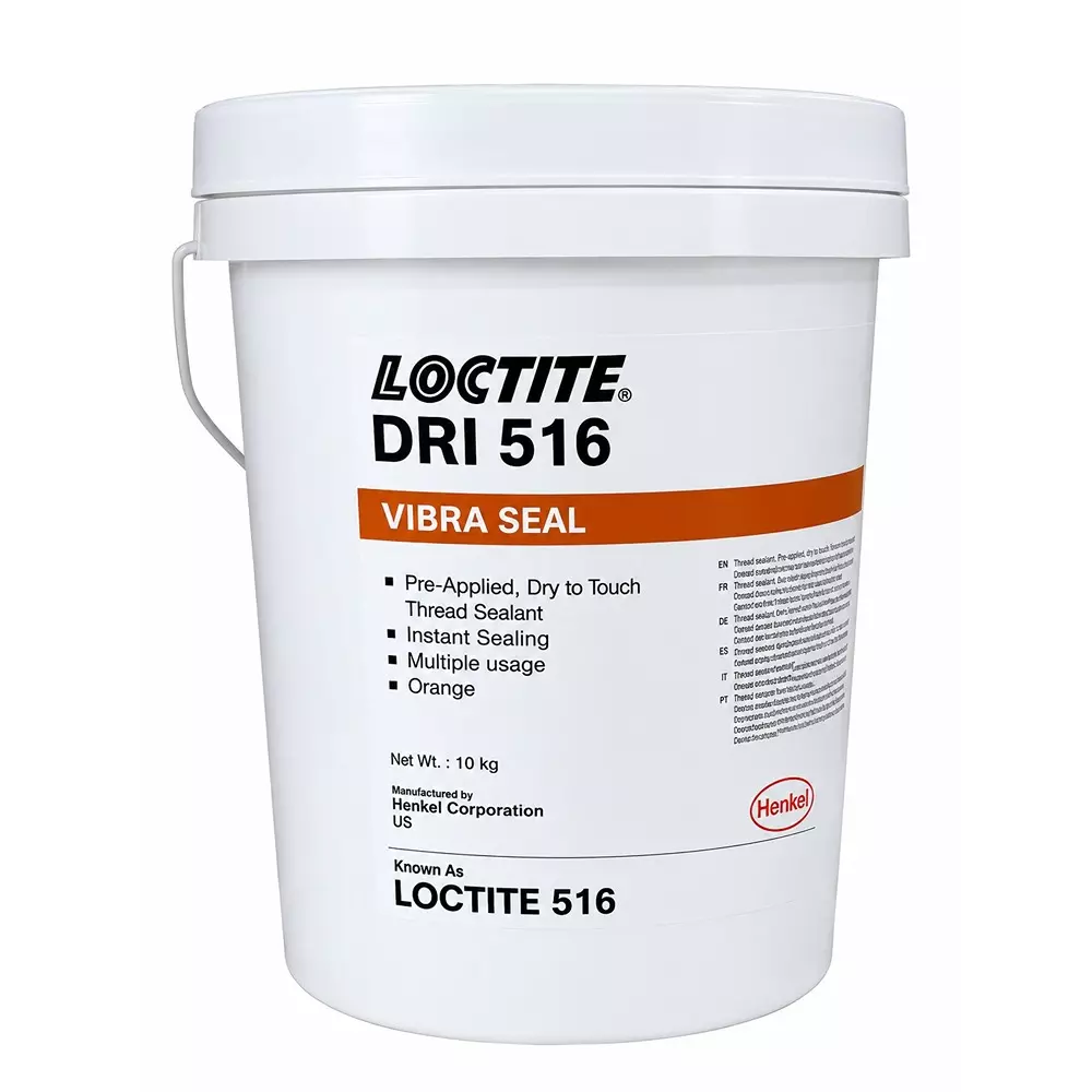 Loctite 516 Vibra Seal Acrylic Chemical 10 Kg Capacity Brown >60 min Fixture Time for Threadlocking & Thread Sealing, 833781