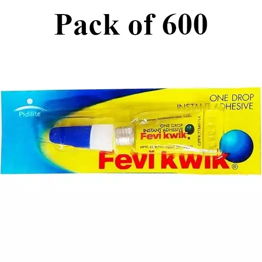 Fevikwik GP Instant Adhesive 1 g Tube for Wood, Cardboard, Plastic, Metal, Rubber etc (Pack of 600)