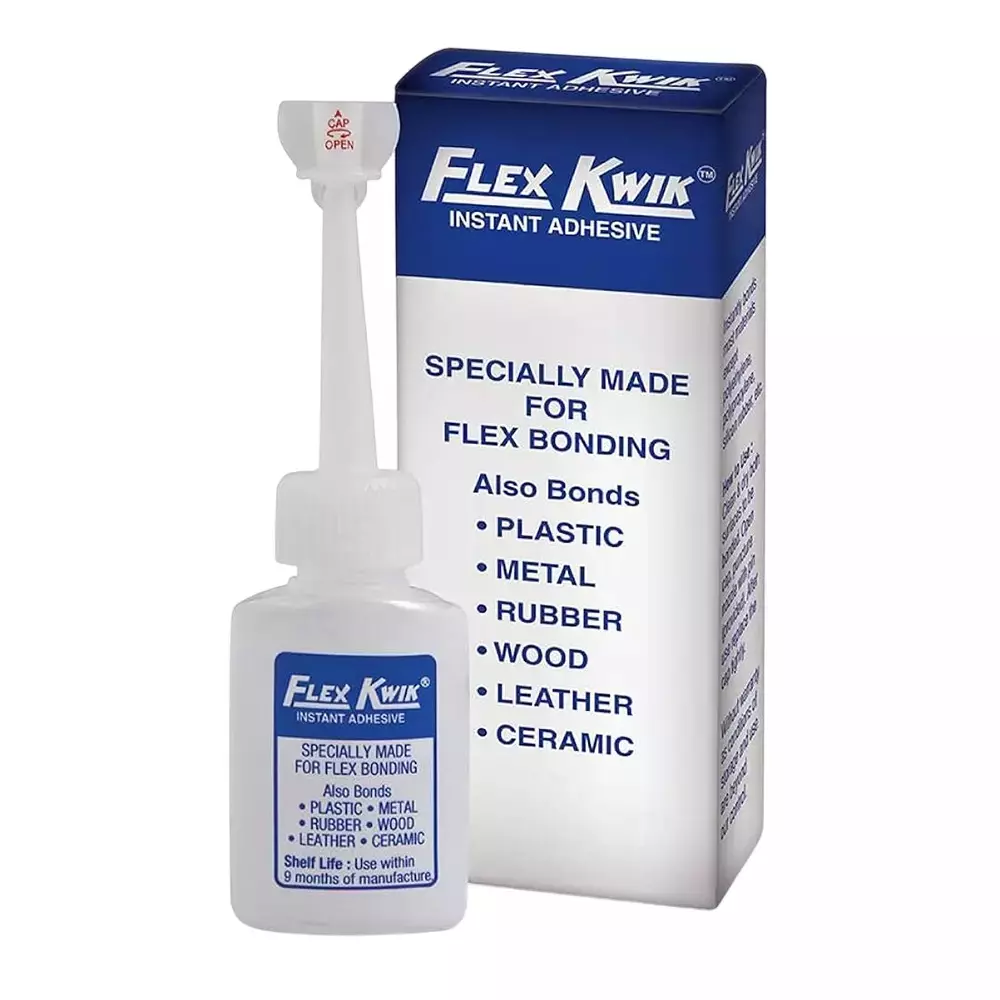 Flex Kwik Instant Adhesive 15 g Bottle for Plastic, Metal, Rubber, Wood, Leather, Ceramic (Pack of 20)