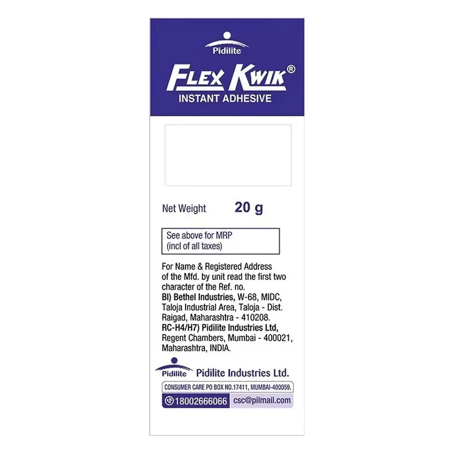 Flex Kwik Instant Adhesive 20 g Bottle for Plastic, Metal, Rubber, Wood, Leather, Ceramic (Pack of 100)