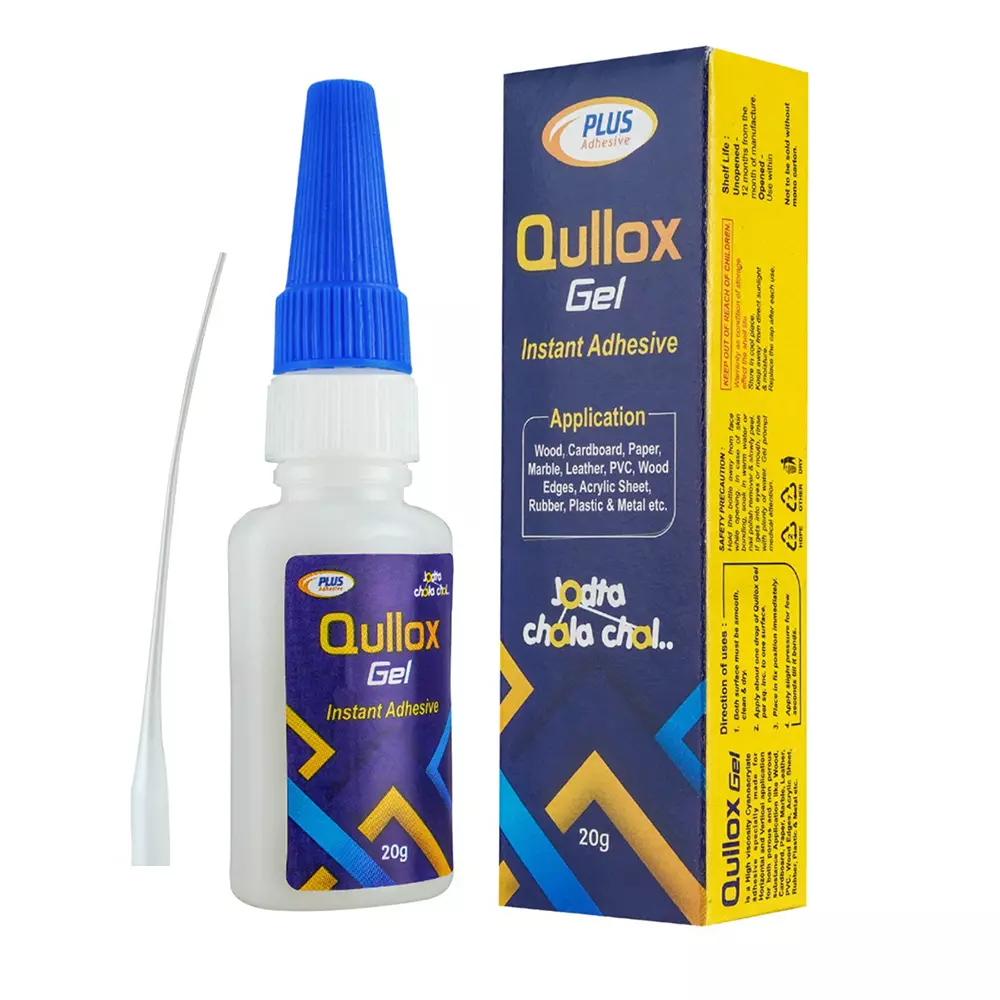 Plus Adhesive Qullox HV Instant Adhesive Ethyl Cyanoacrylate 20 g, QX-803-HV