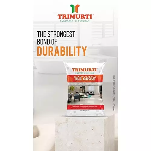 Trimurti Category A 1 Kg Snow White Tile Grout for 1-3 mm Tile Joints