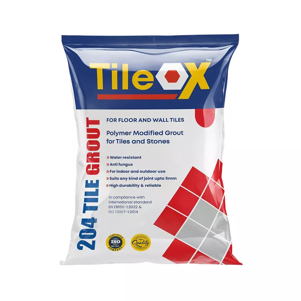TileOx 204 Cementitous Tile Grout 1 Kg Dark Grey for Floors & Walls