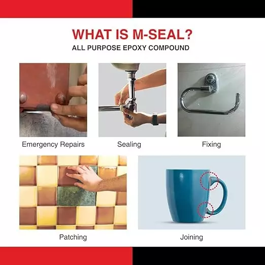 M-Seal 250 g General Purpose Epoxy Putty for Wood, Glass, Ceramic, Leather and Plastic (Pack of 4)