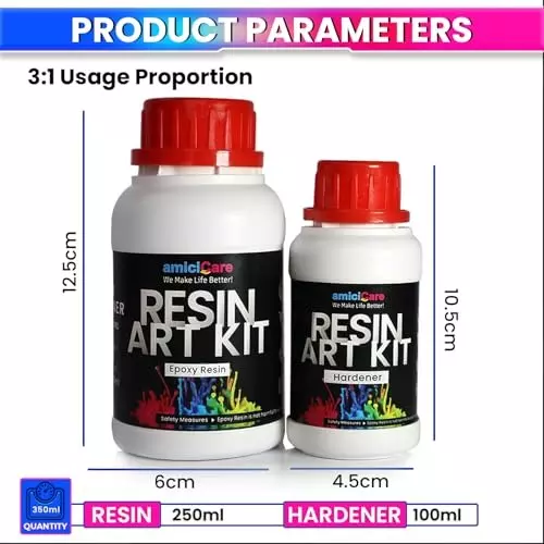 amicicare-premium-epoxy-resin-art-kit-350-ml-crystal-clear-high-gloss-resin-for-diy-crafts-uv-resistant-non-toxic